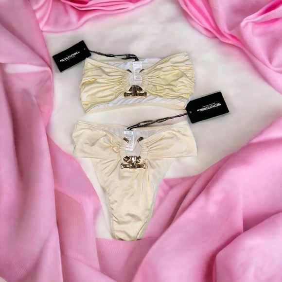 PrettyLittleThing Swim Pretty Little Thing Hammered Bikini Set Poshmark